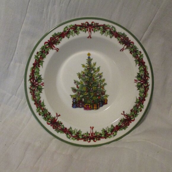 1 Christopher Radko Christmas Tree  Holly & Ribbons  Bowl - Retired - Picture 1 of 5